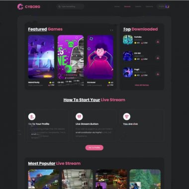 游戏体验网站模板源码 HTML5热门游